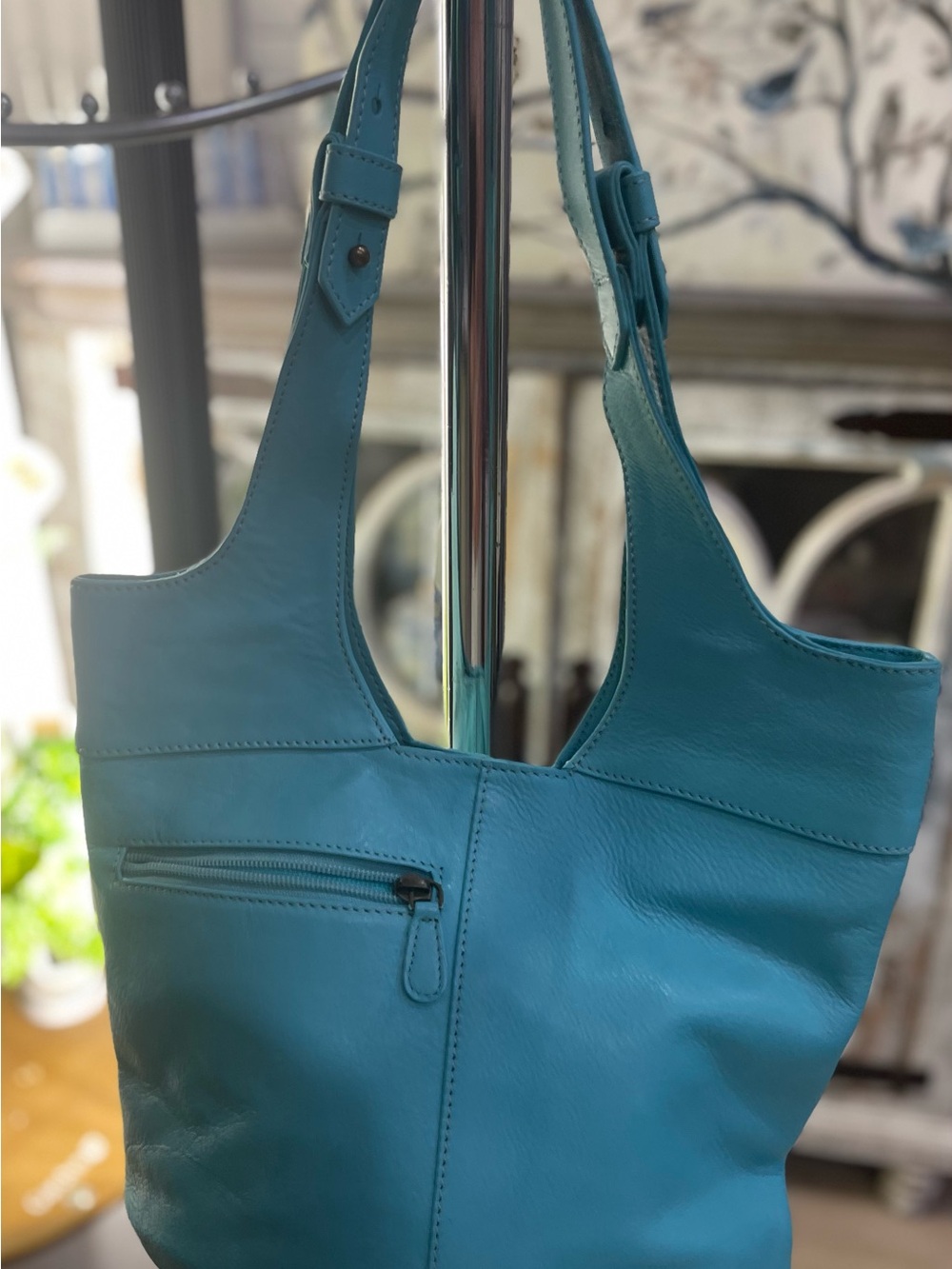 Turquoise Leather Shoulder Bag - New from North Star